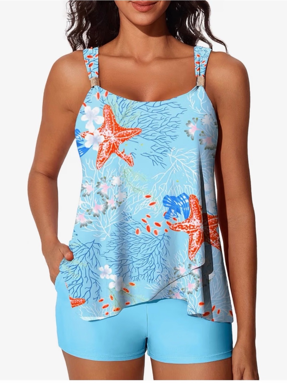 A.   Ruffle Starfish Swim Tummy Control High Waisted 2pc Size 10 NWT
